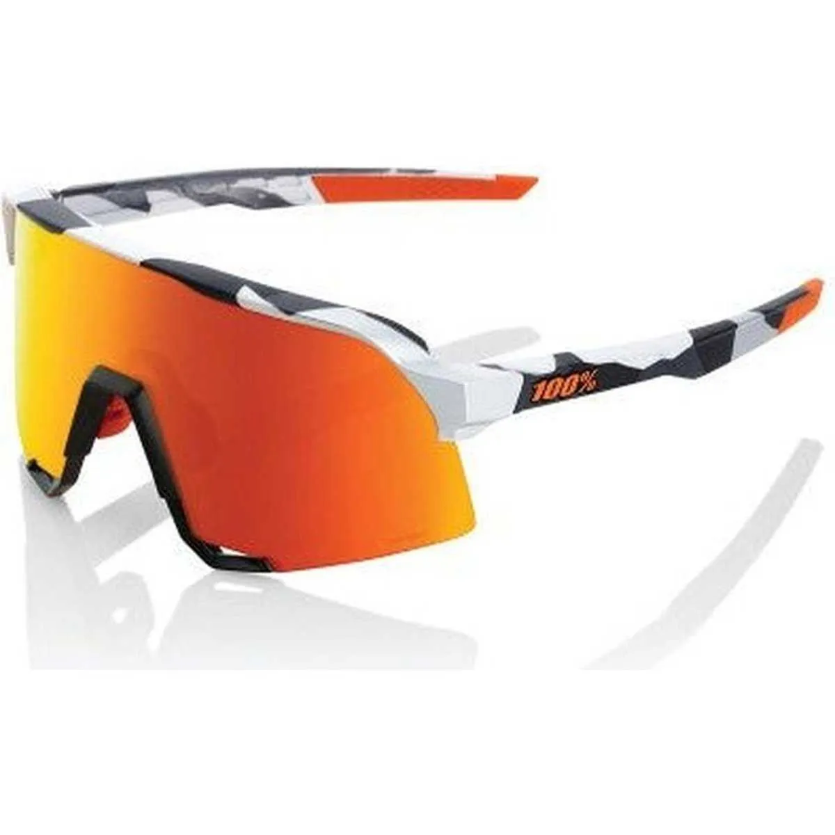 100% 60005-00001 S3 Sunglasses Soft Tact Grey Camo HiPER Red Lens