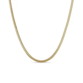 14k Yellow Gold Small Oval Snake Chain Necklace