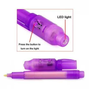 2 In 1 Invisible Ink Pen Uv Black Light Combo