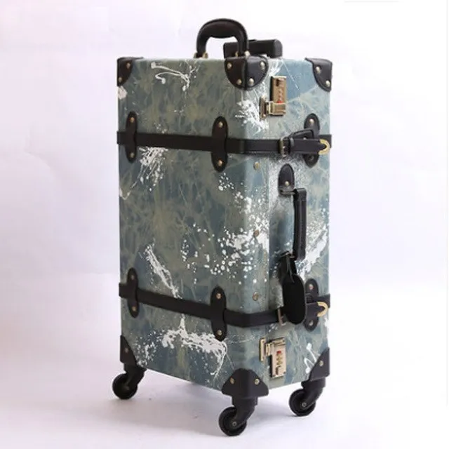 2018 Cowboy Material Luggage Spinner Rolling Wheels Suitcase Fashion Denim Luggage Set High Quality