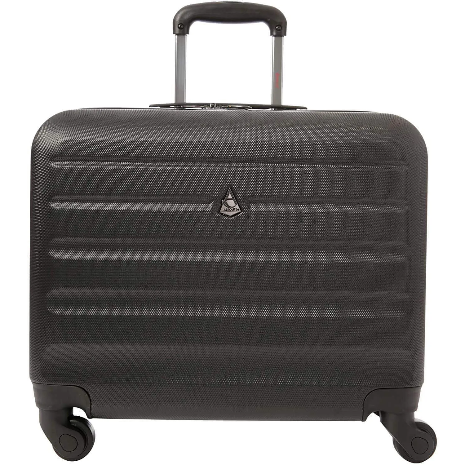 Aerolite Hard Shell Rolling Padded Laptop Case Bag on 4 Wheels - Fits up to 15.6", Overnight Trolley Business Hand Cabin Luggage Case Black