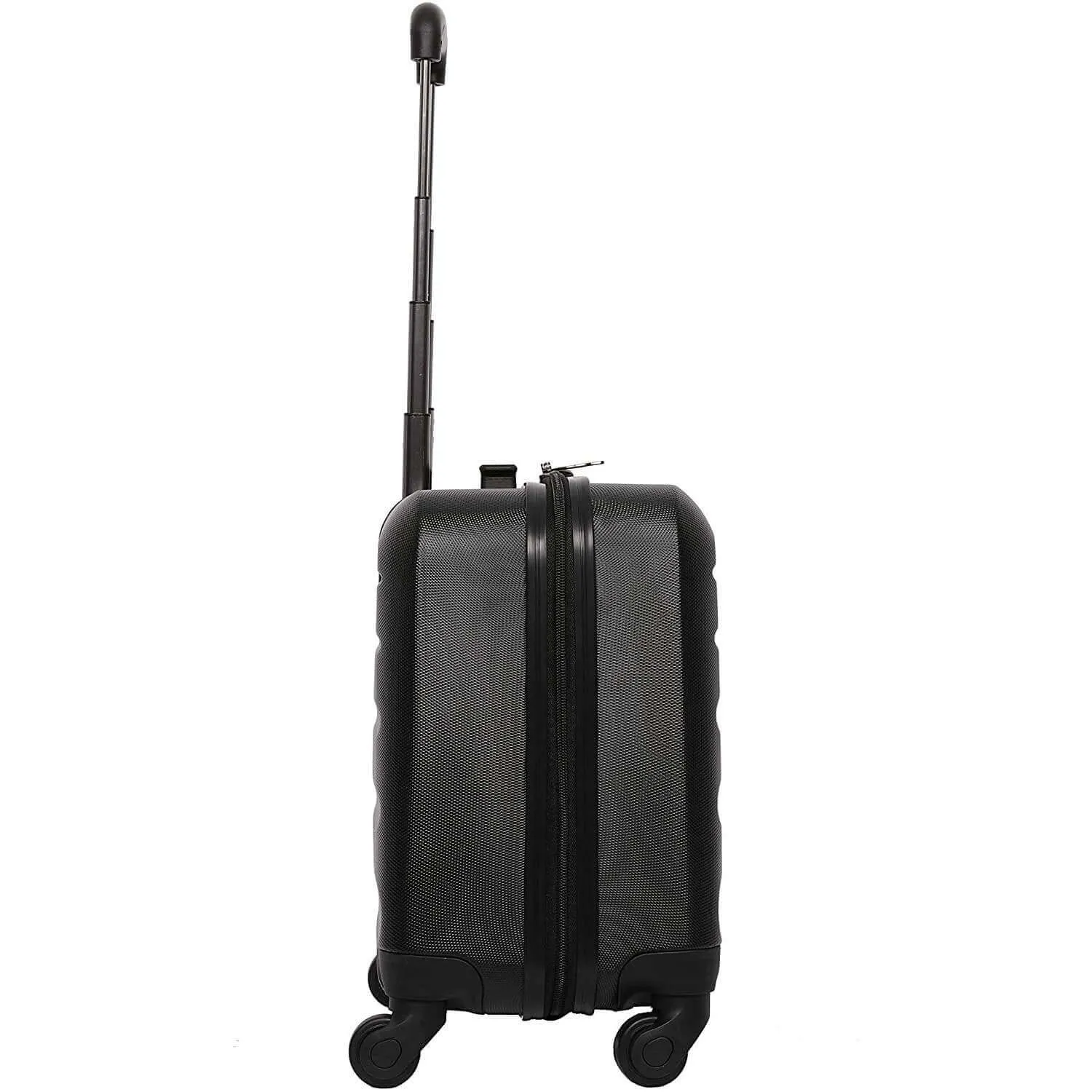 Aerolite Hard Shell Rolling Padded Laptop Case Bag on 4 Wheels - Fits up to 15.6", Overnight Trolley Business Hand Cabin Luggage Case Black