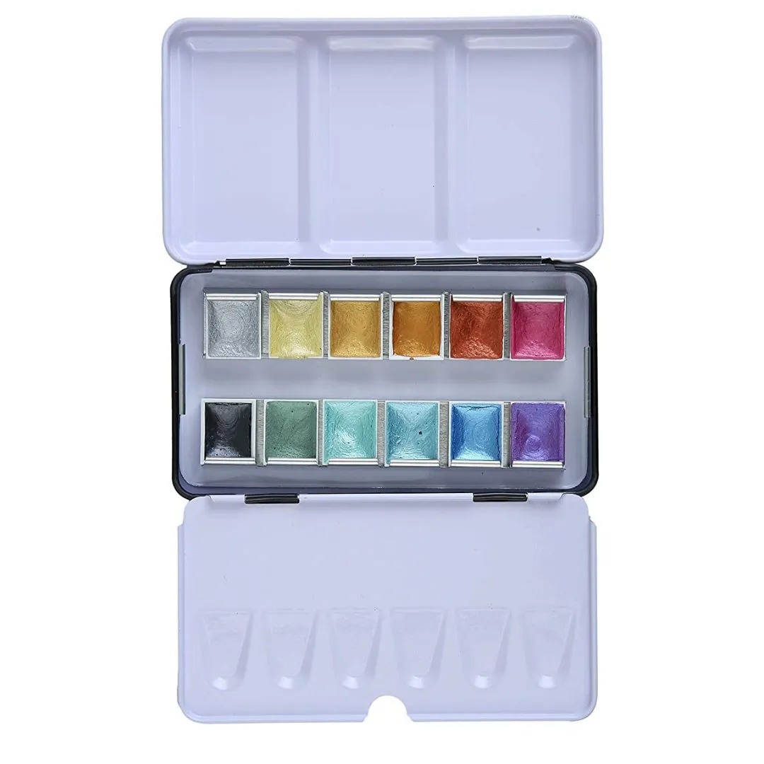 Brustro Metallic Watercolour Half Pen Set Of 12