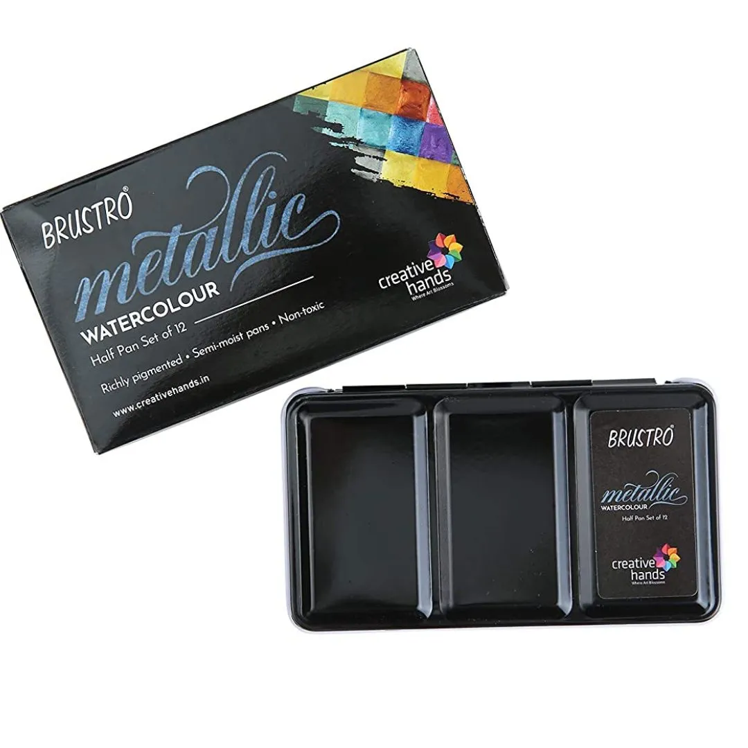 Brustro Metallic Watercolour Half Pen Set Of 12