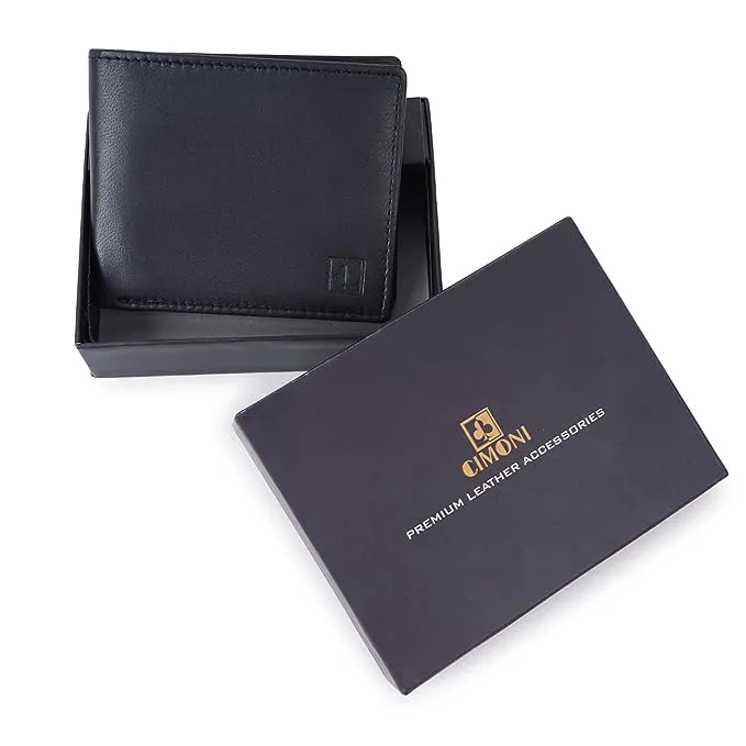 CIMONI Casual Genuine Leather Slim Travel Wallet for Men & Boys [Black]