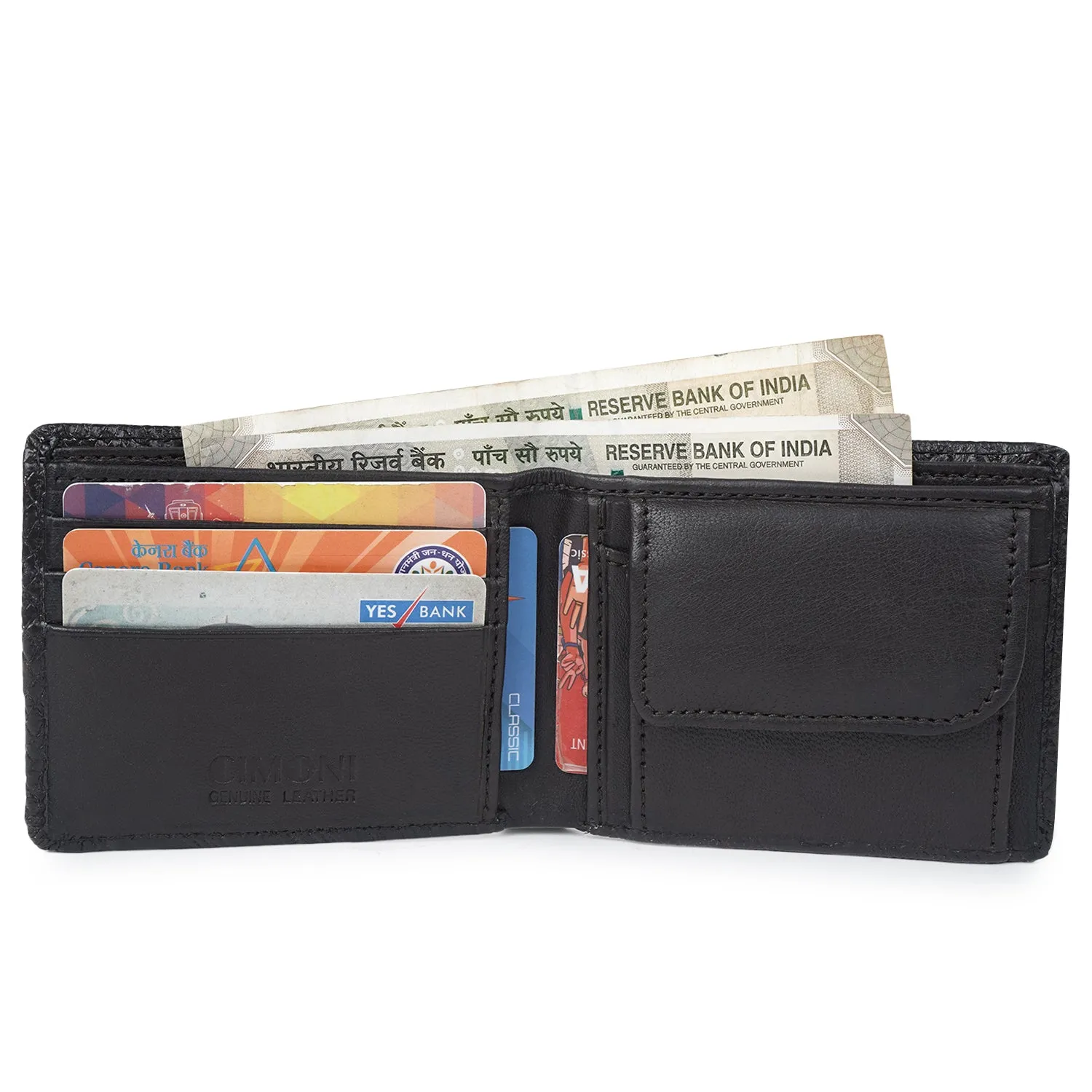 CIMONI Genuine Leather Casual Design Ultra Slim Multiple Credit Cards Slot Wallet for Men