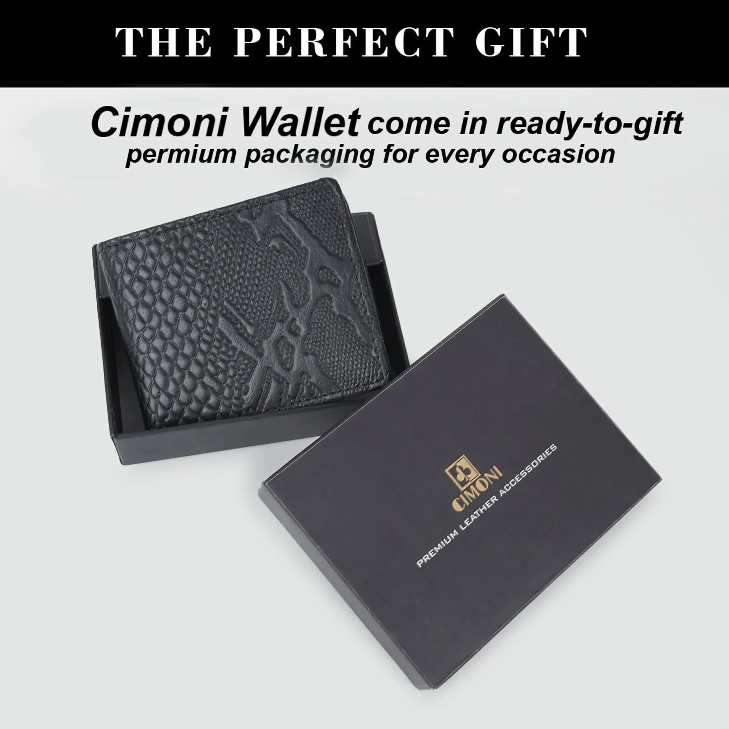 CIMONI Genuine Leather Casual Design Ultra Slim Multiple Credit Cards Slot Wallet for Men