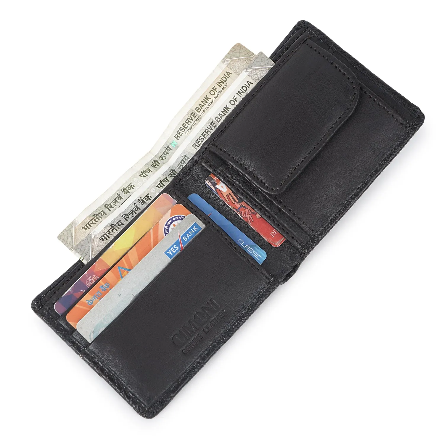 CIMONI Genuine Leather Casual Design Ultra Slim Multiple Credit Cards Slot Wallet for Men