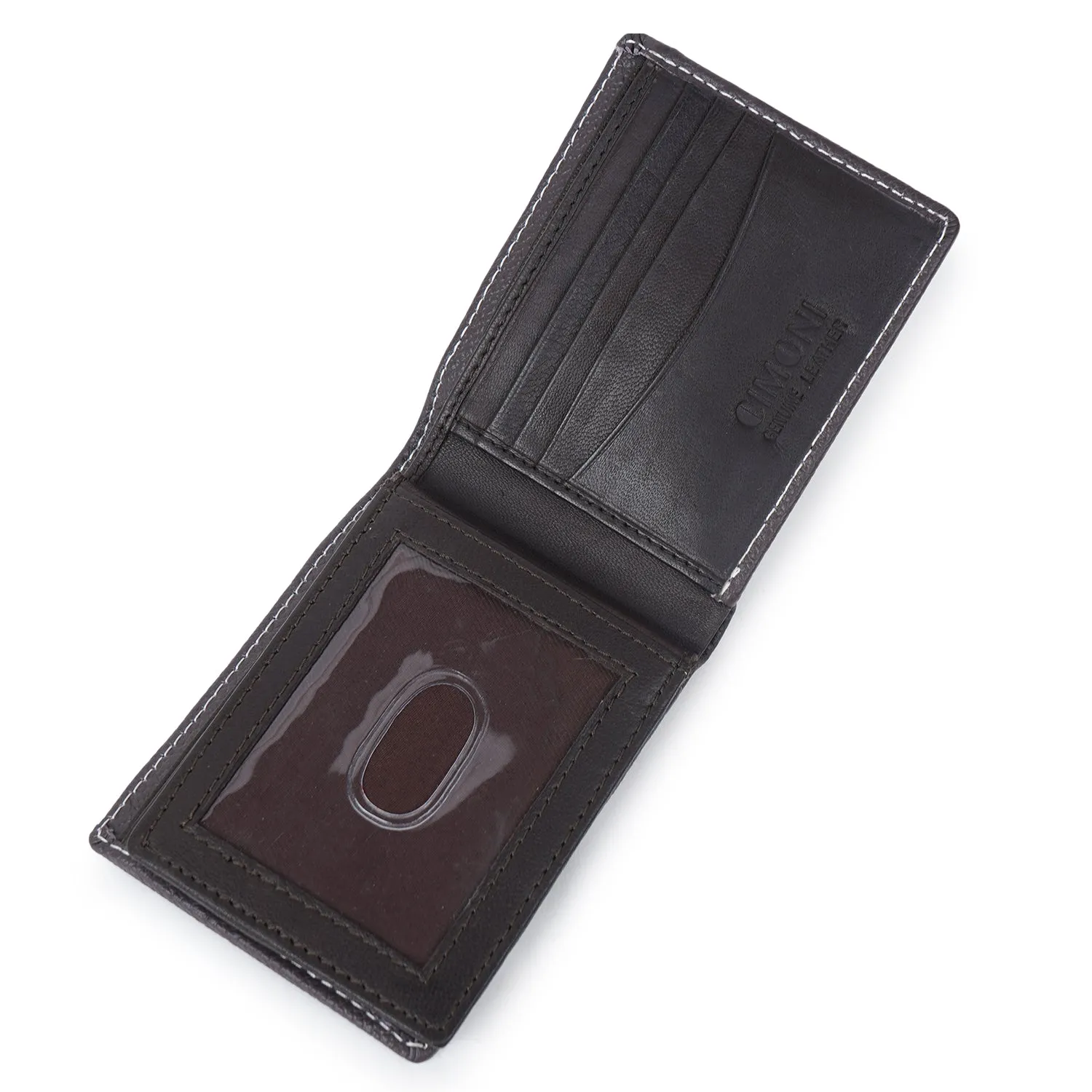 CIMONI Genuine Leather Classic Design Ultra Slim Multiple Credit Cards Slot Wallet for Men