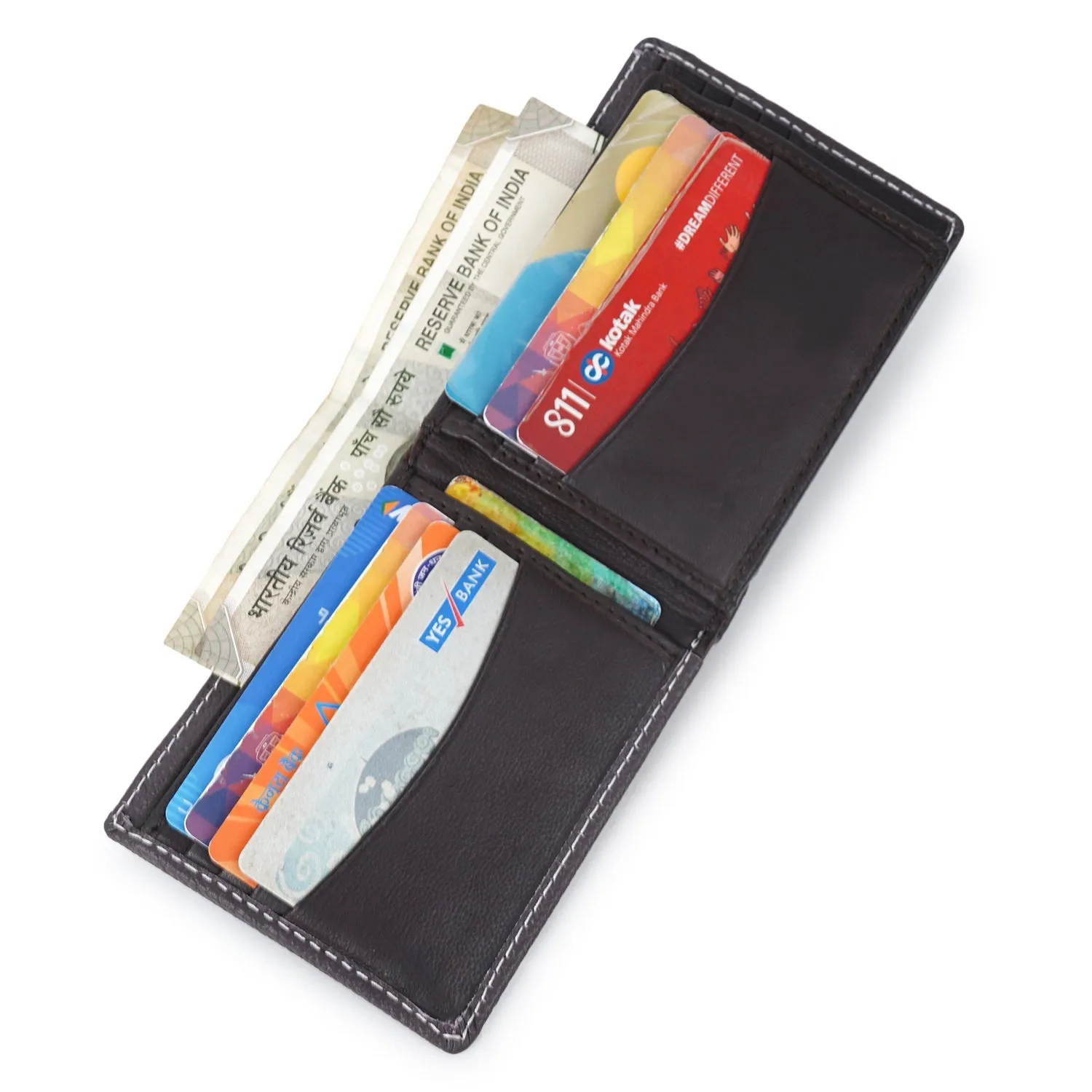 CIMONI Genuine Leather Classic Design Ultra Slim Multiple Credit Cards Slot Wallet for Men