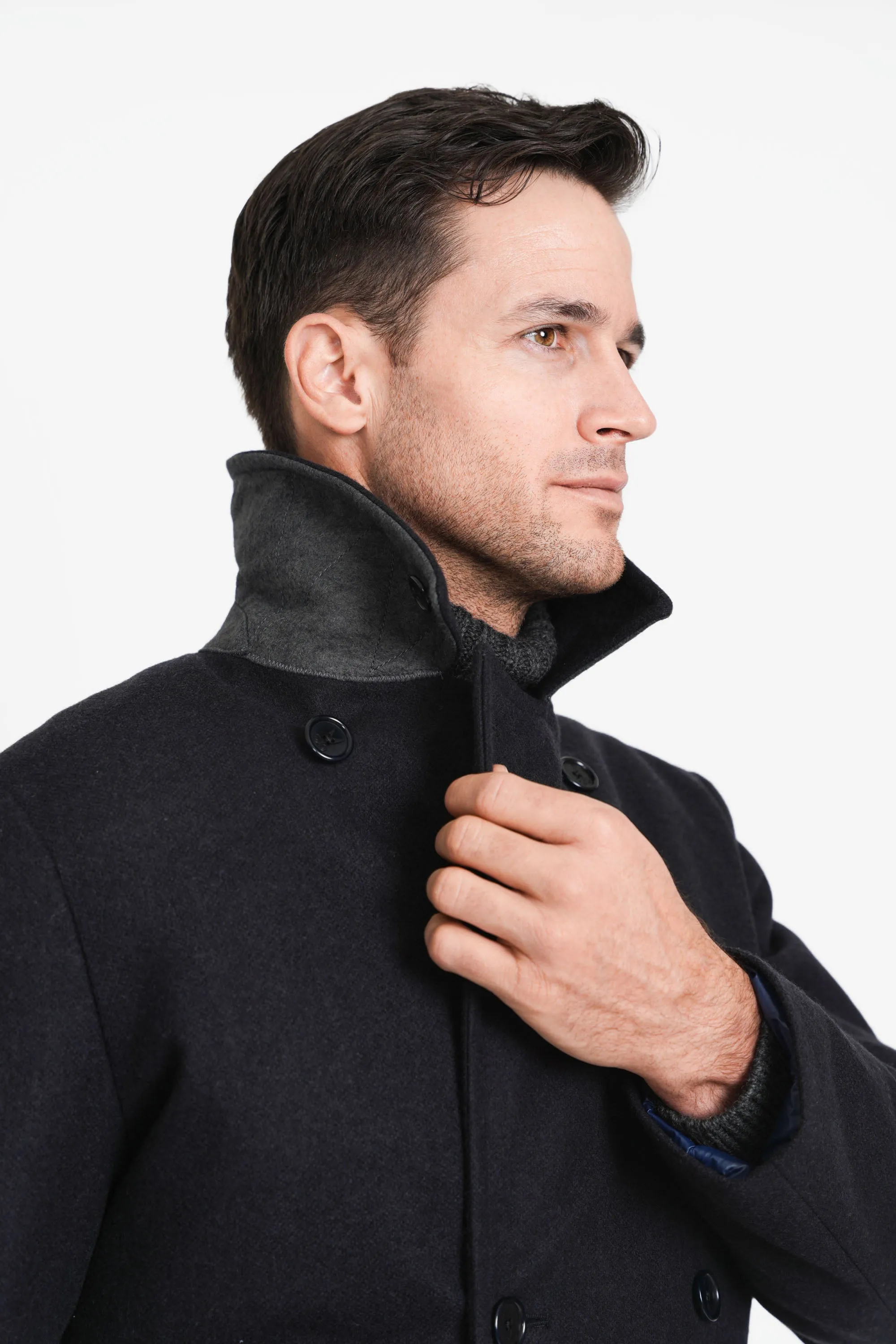 Classic Wool Peacoat, Black