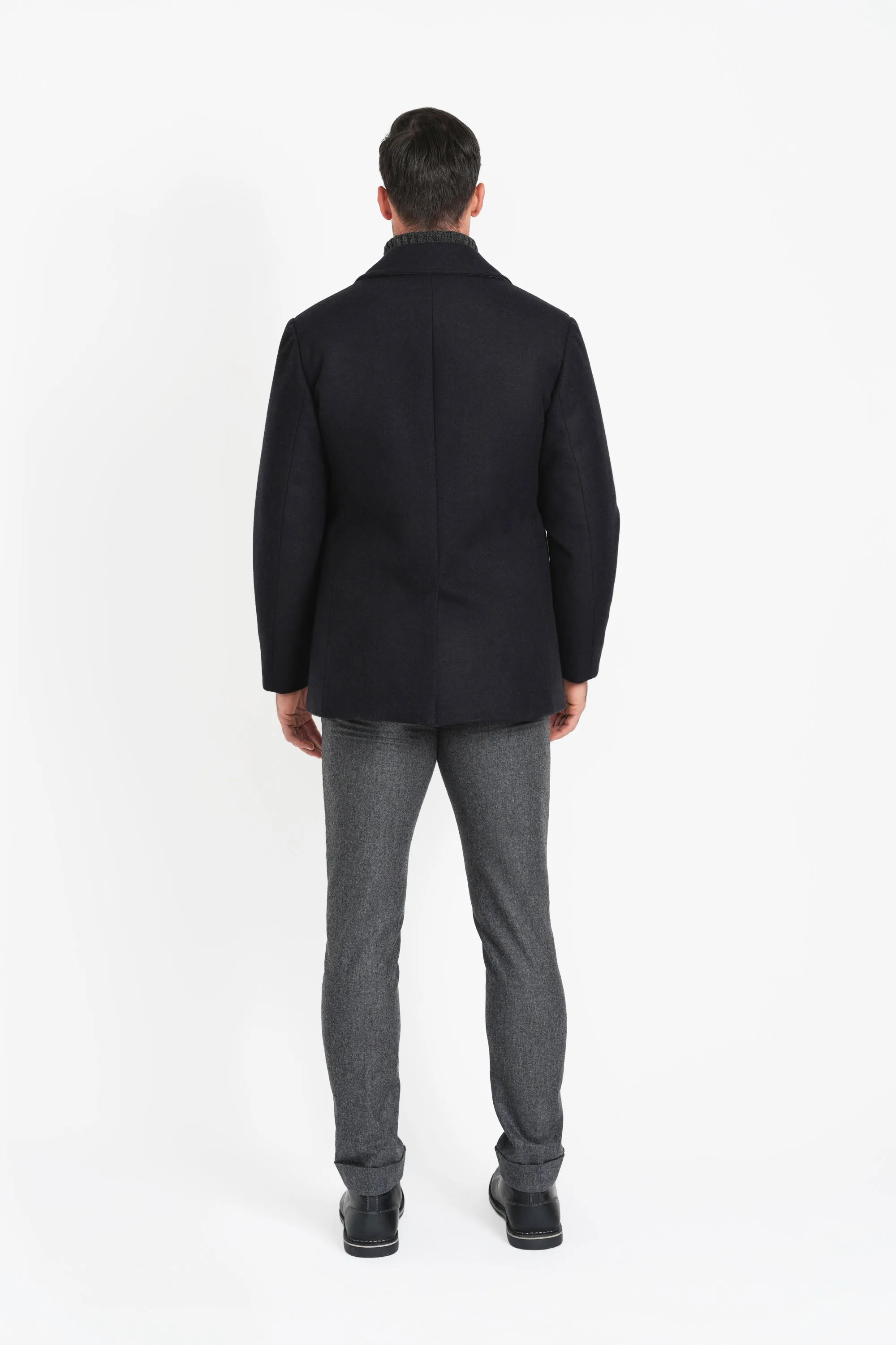 Classic Wool Peacoat, Black