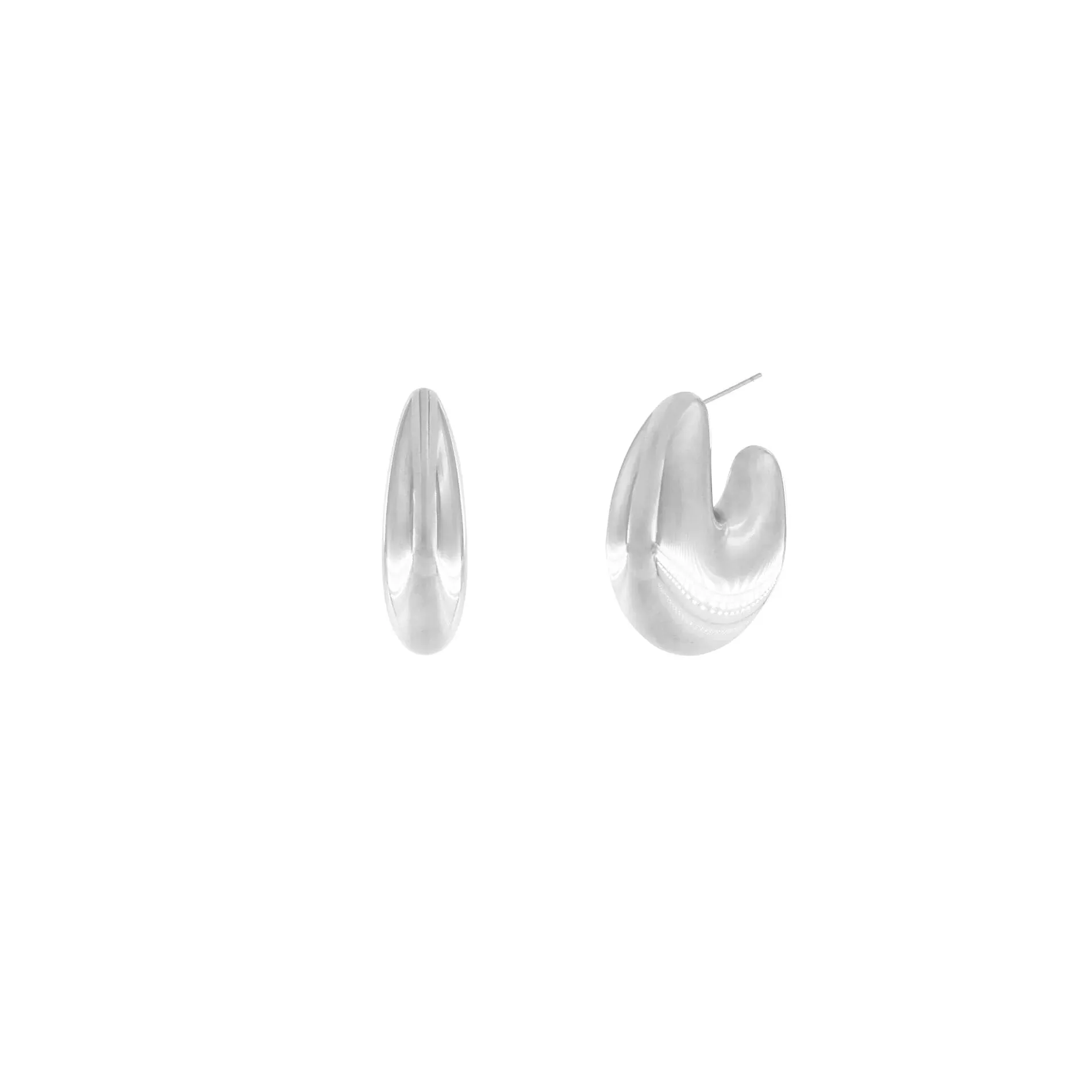 Courage Waterproof Ellipse Statement Earring Silver Plating