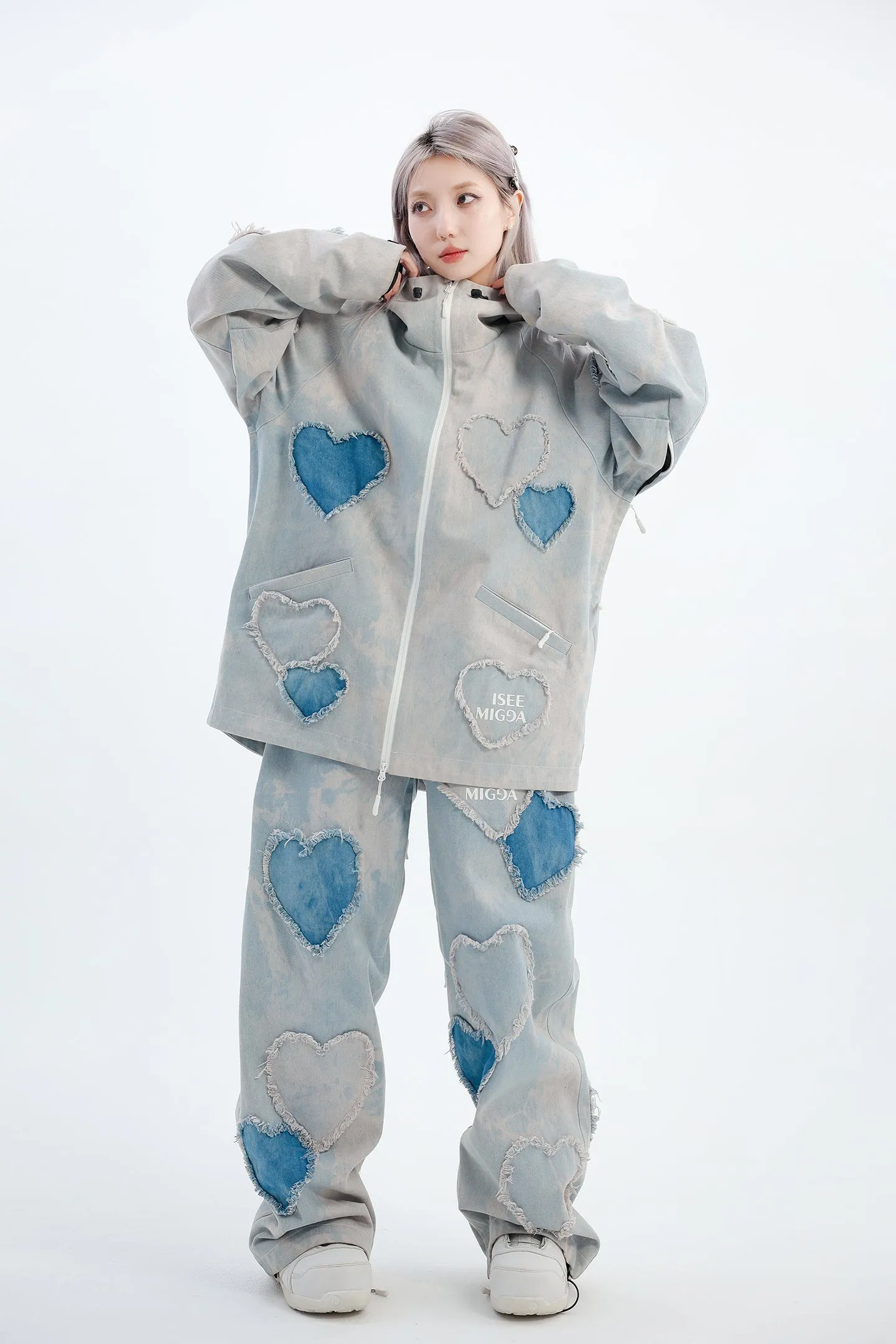 Denim Broken Heart Ski Suit