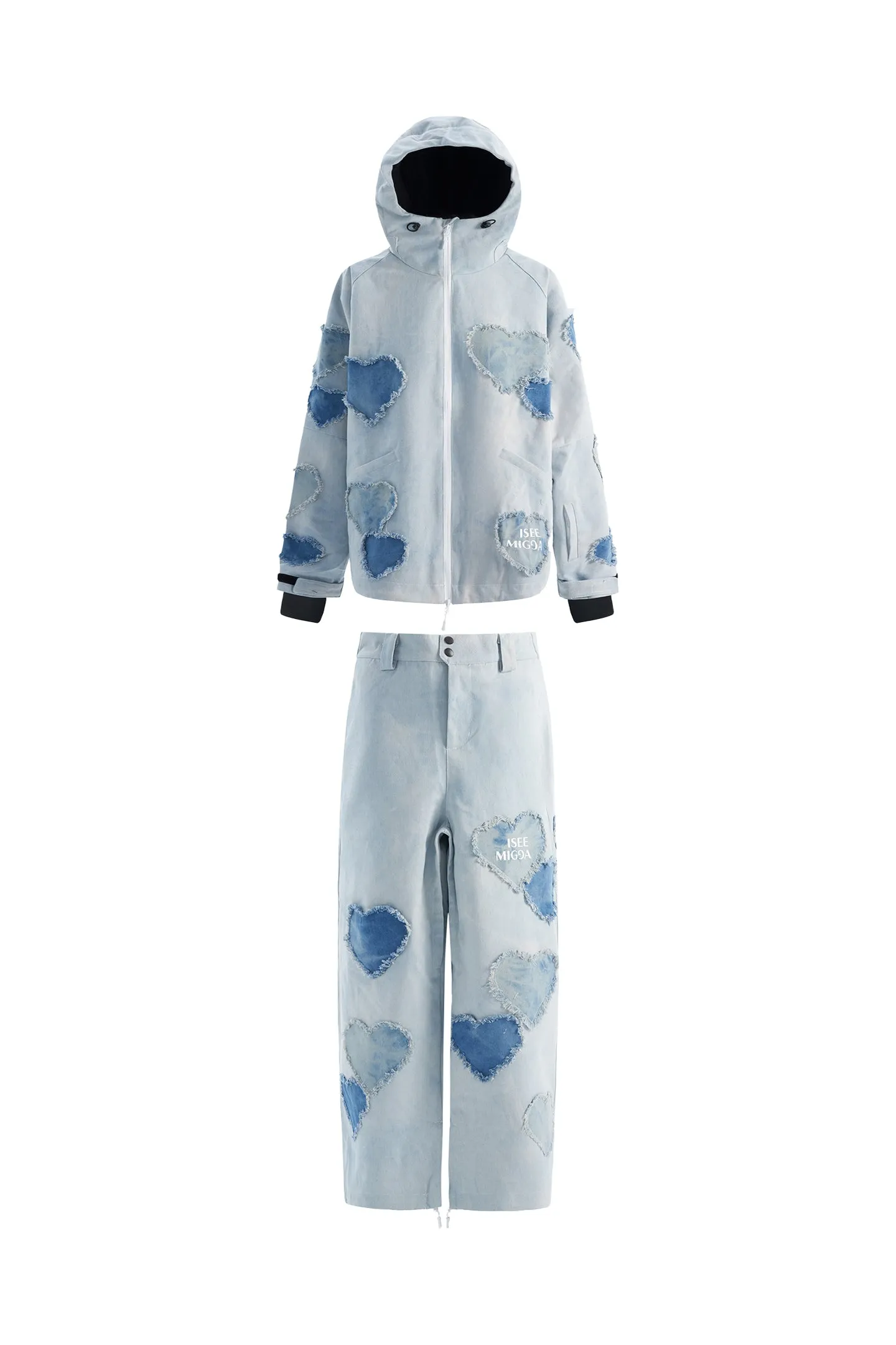 Denim Broken Heart Ski Suit