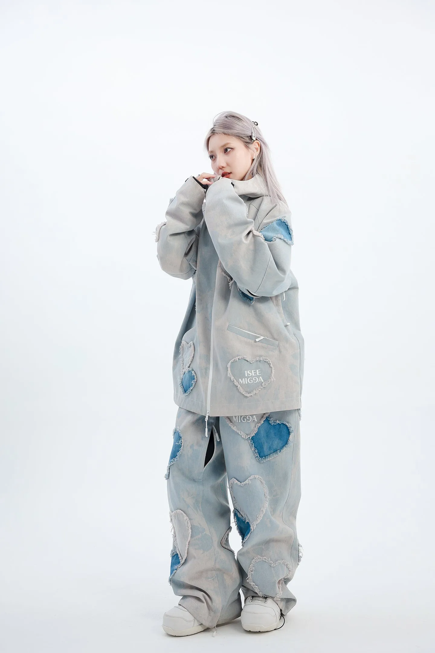 Denim Broken Heart Ski Suit