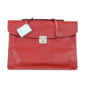 E.Marinella Slim Briefcase in Pebbled Leather