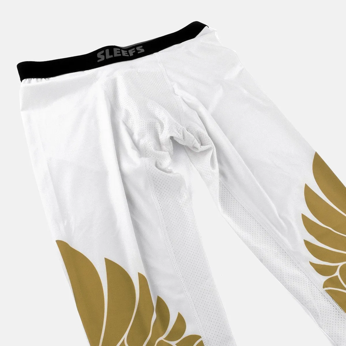 Icarus White and Gold compression 3/4 tights / leggings