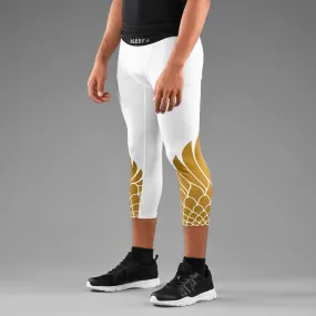 Icarus White and Gold compression 3/4 tights / leggings