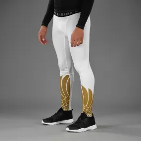 Icarus White and Gold compression tights / leggings