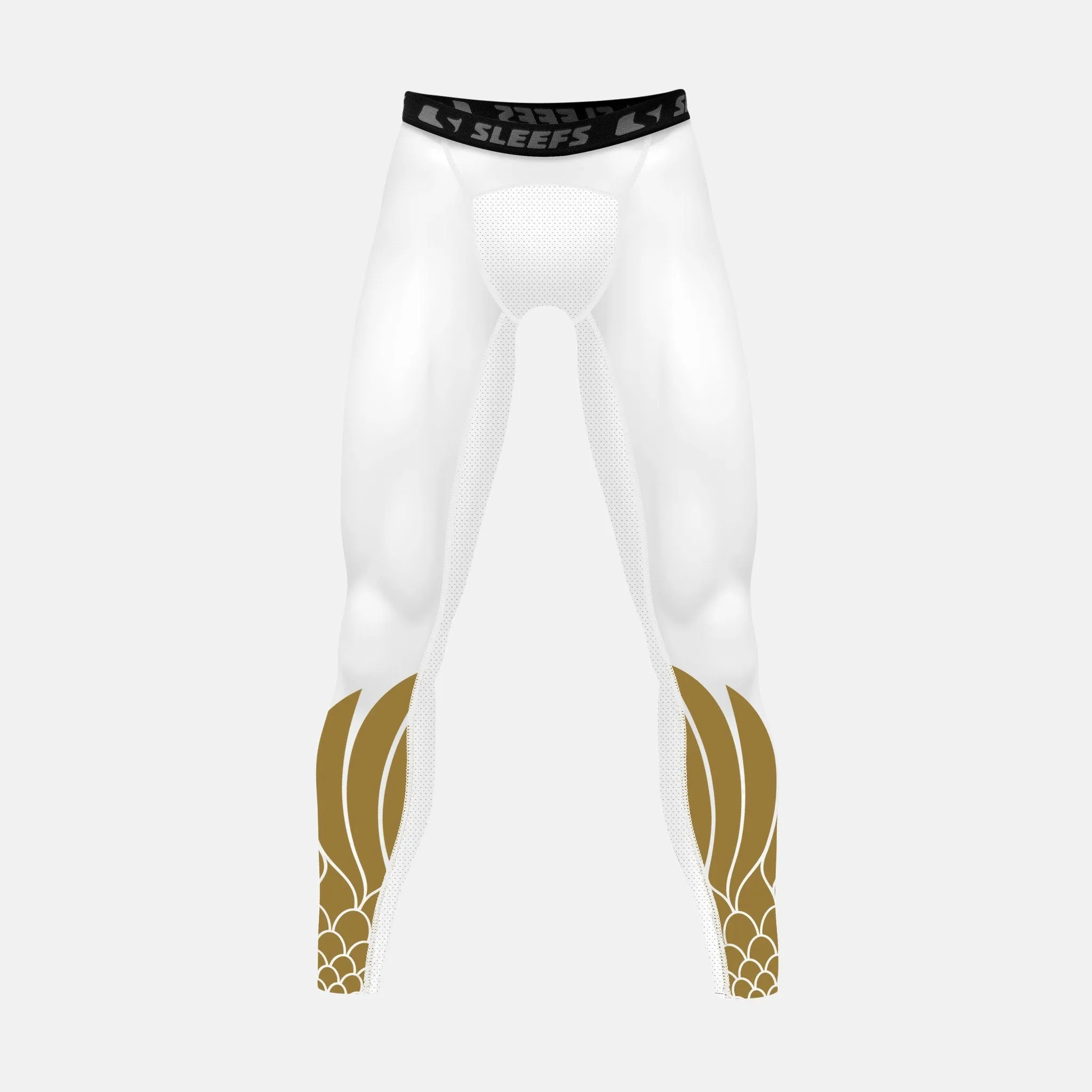 Icarus White and Gold compression tights / leggings