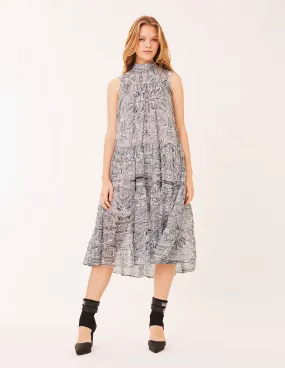 MARK FAST WOMEN SLEEVELESS A-LINE DRESS WITH GRAFFITI PRINTS