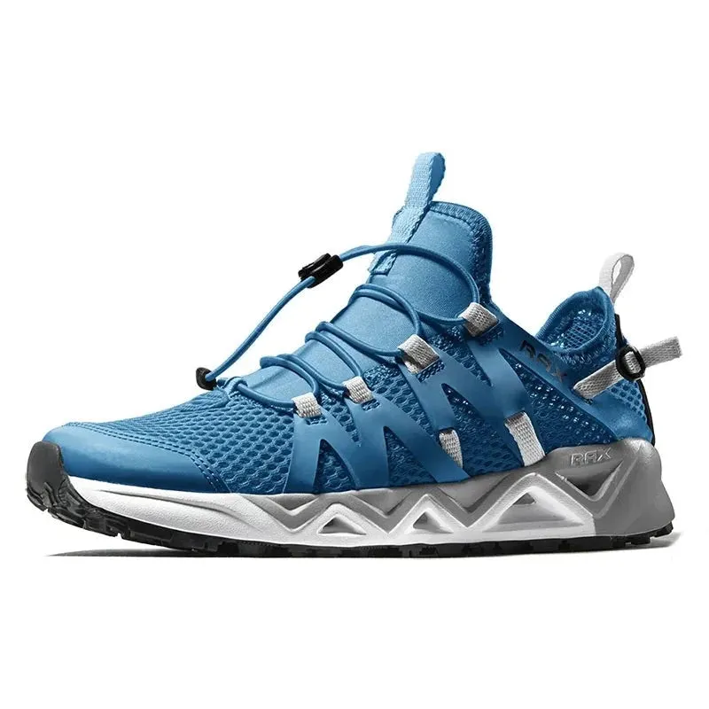 Men's Mesh Round Toe Lace-Up Closure Running Sport Sneakers