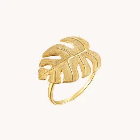 Monsterra Gold Adjustable Ring W.