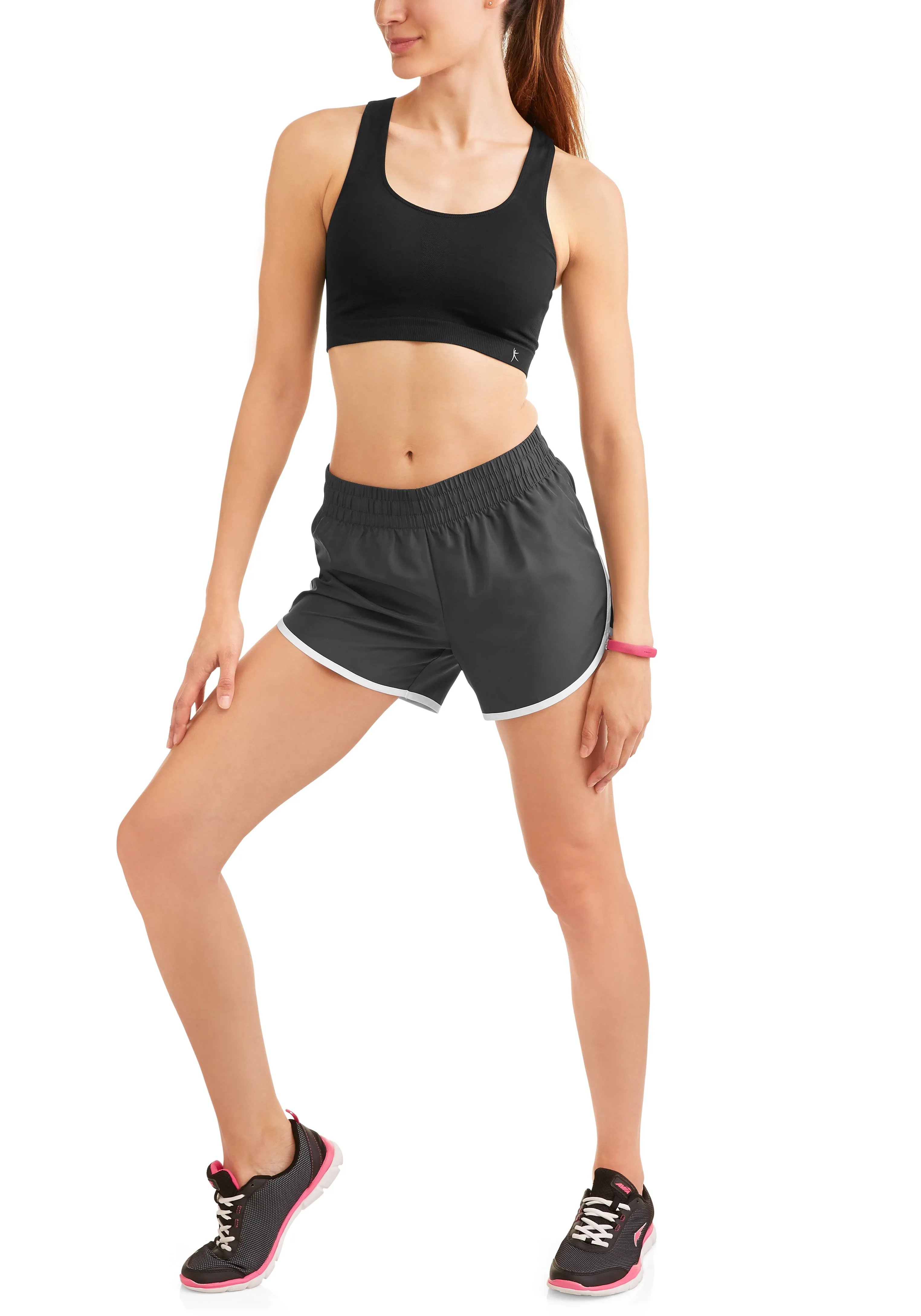 women's active woven running shorts with built-in liner