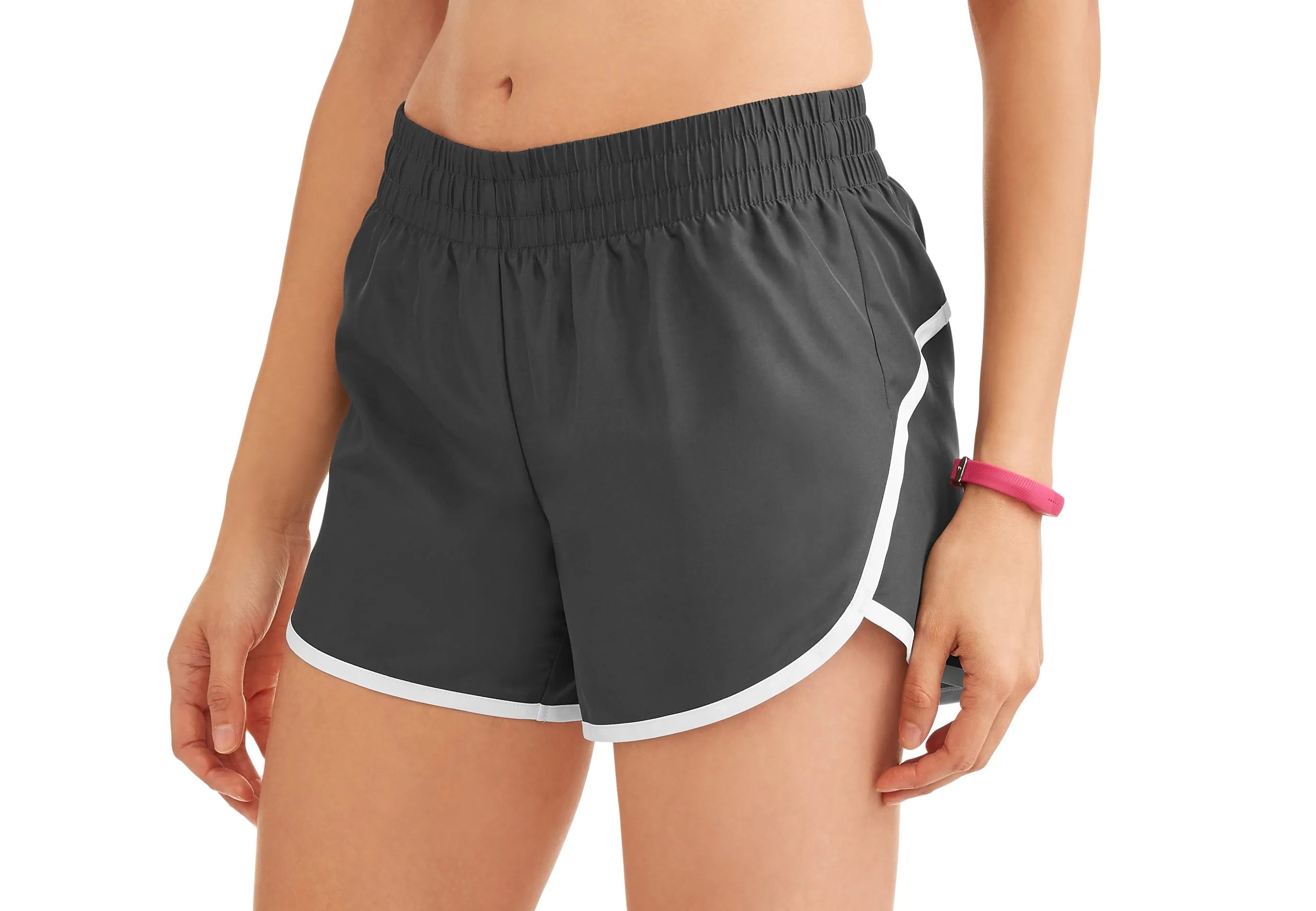 women's active woven running shorts with built-in liner